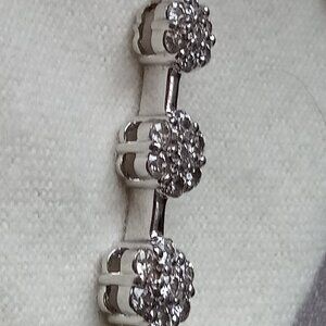 Gorgeous solid 18K White Gold Diamond pave slide pendant